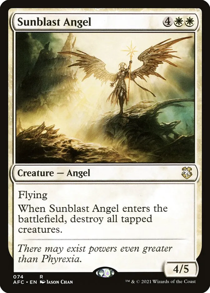 2021 Forgotten Realms Commander Sunblast Angel #74 rare card image