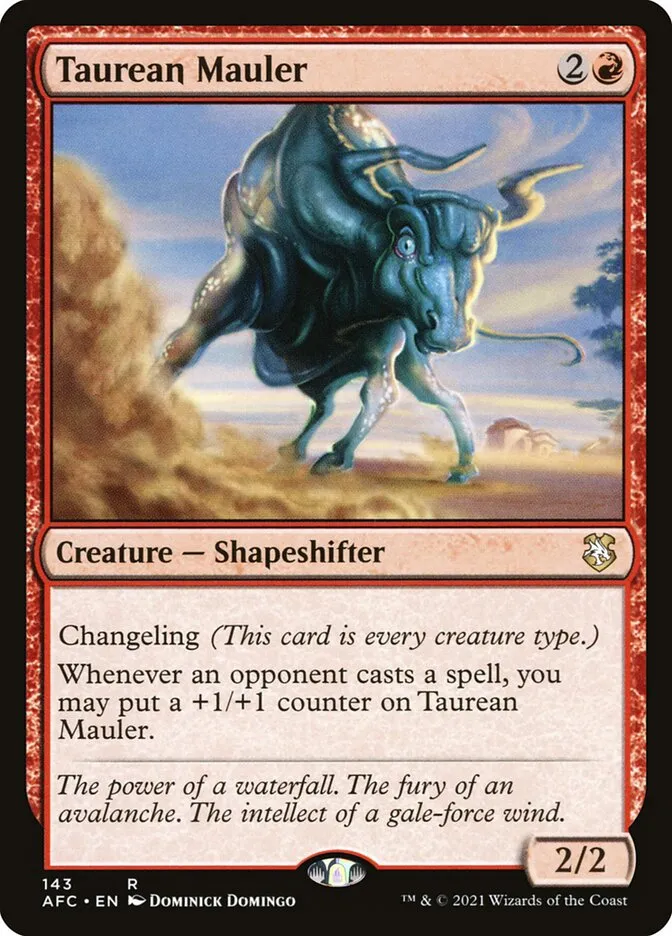 2021 Forgotten Realms Commander Taurean Mauler #143 rare card image