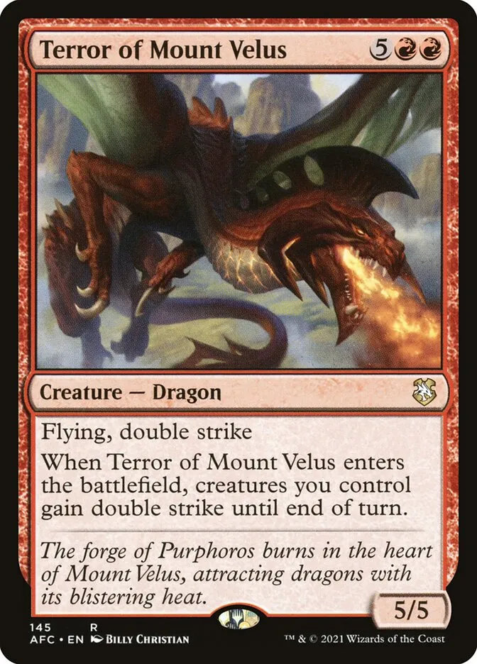 2021 Forgotten Realms Commander Terror of Mount Velus #145 rare card image