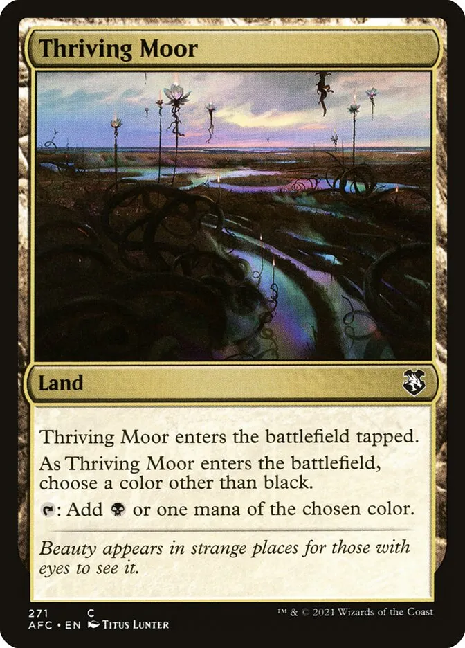 2021 Forgotten Realms Commander Thriving Moor common #271 common card image