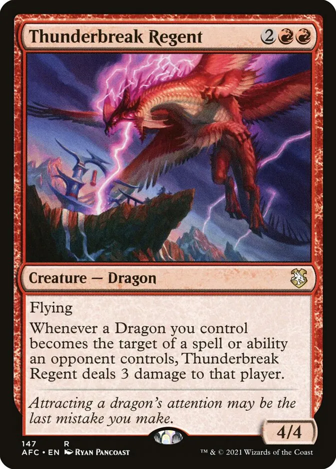 2021 Forgotten Realms Commander Thunderbreak Regent #147 rare card image