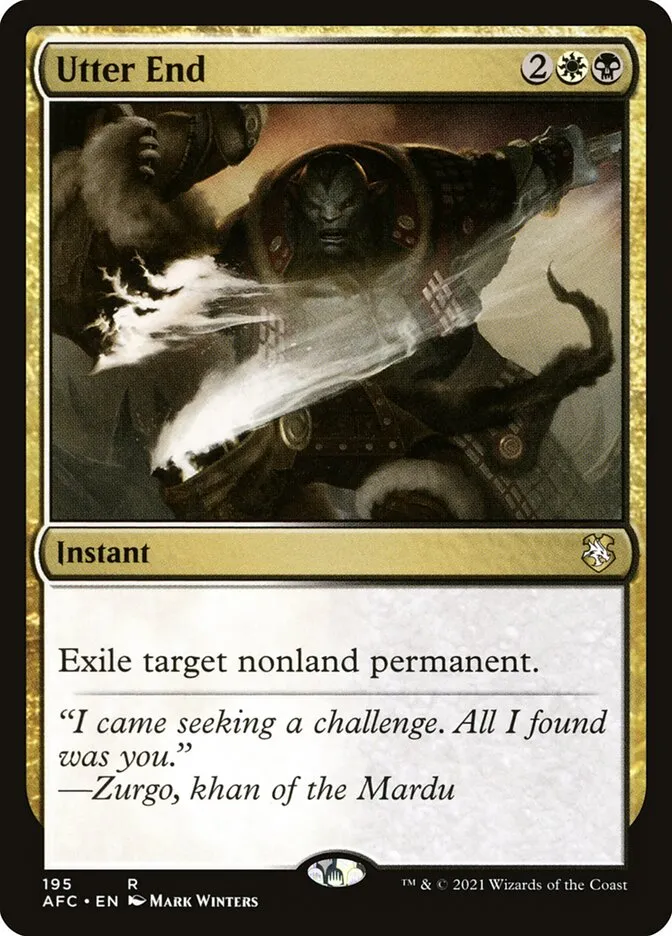 2021 Forgotten Realms Commander Utter End #195 rare card image