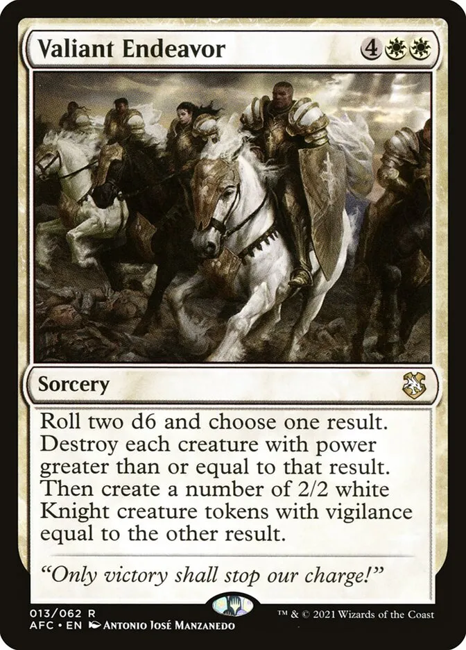 2021 Forgotten Realms Commander Valiant Endeavor #13 rare card image