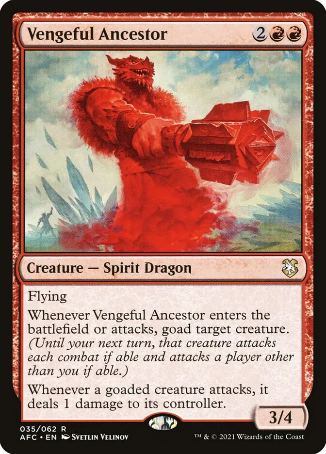 2021 Forgotten Realms Commander Vengeful Ancestor #35 rare card image
