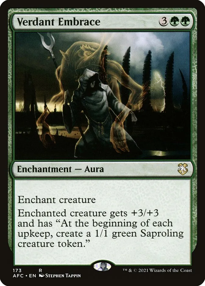 2021 Forgotten Realms Commander Verdant Embrace #173 rare card image