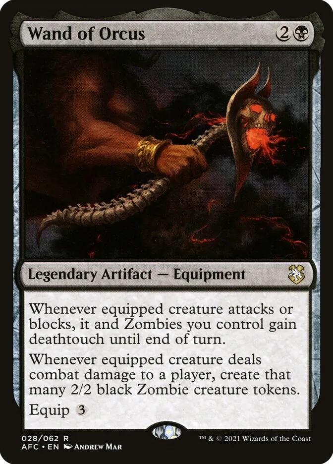2021 Forgotten Realms Commander Wand of Orcus #28 rare card image