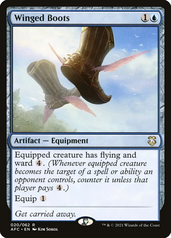 2021 Forgotten Realms Commander Winged Boots #20 rare card image