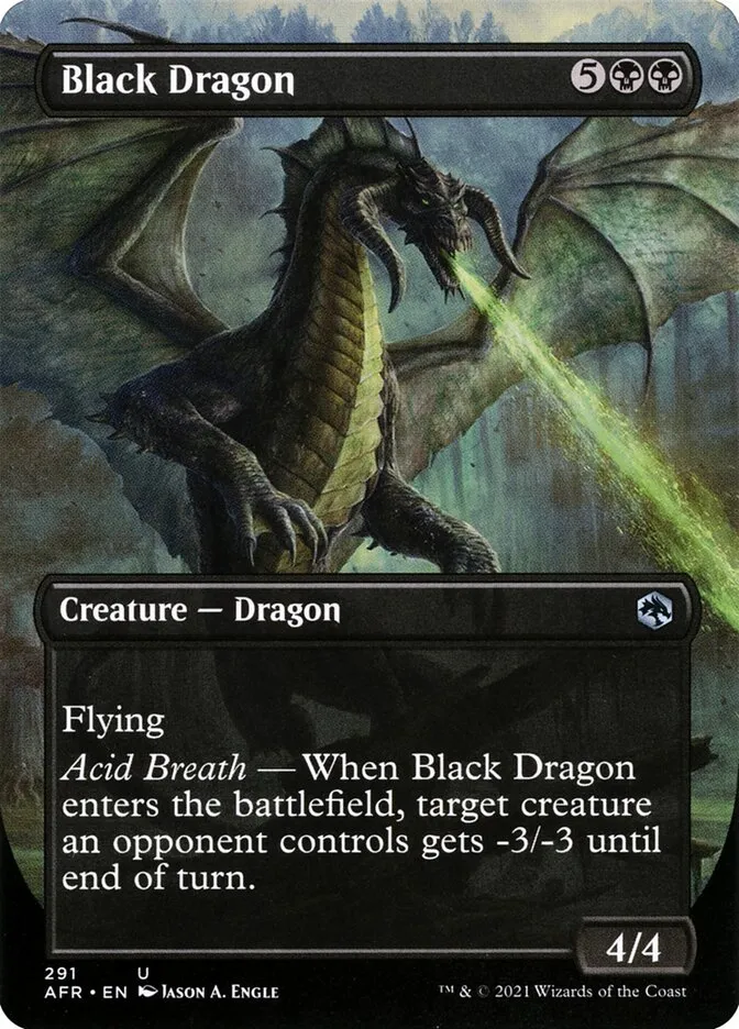 2021 Adventures in the Forgotten Realms Black Dragon #291 uncommon card image