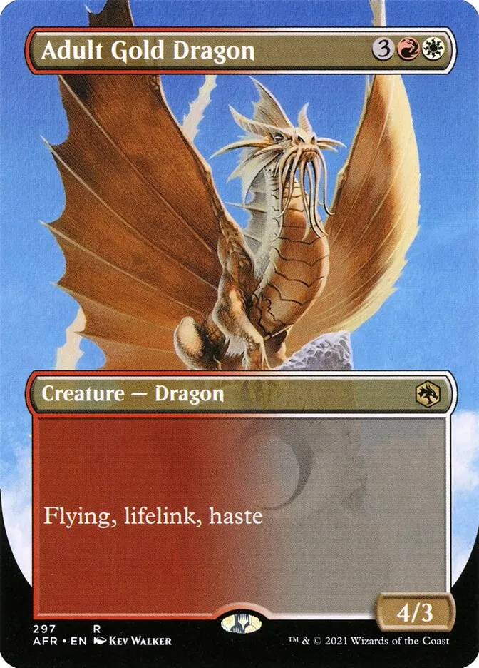 2021 Adventures in the Forgotten Realms Adult Gold Dragon #297 rare card image