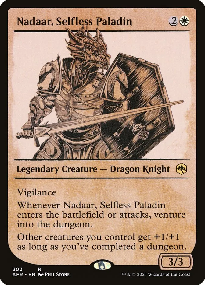 2021 Adventures in the Forgotten Realms Nadaar, Selfless Paladin #303 rare card image