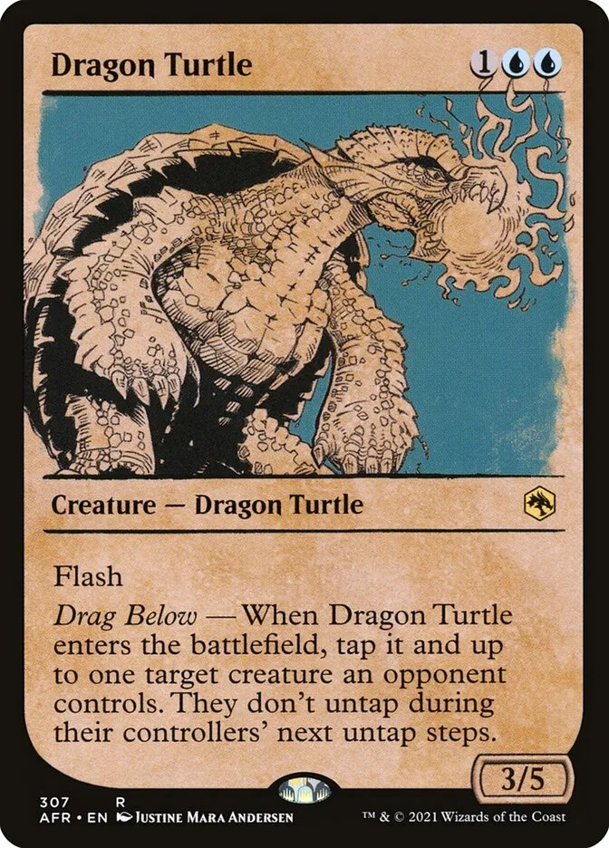 2021 Adventures in the Forgotten Realms Dragon Turtle #307 rare card image