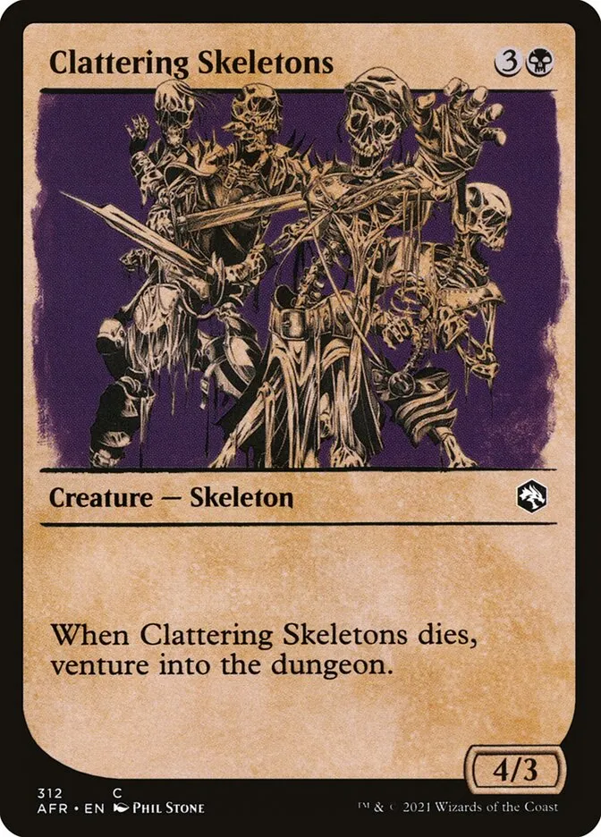 2021 Adventures in the Forgotten Realms Clattering Skeletons #312 common card image