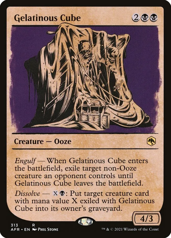 2021 Adventures in the Forgotten Realms Gelatinous Cube #313 rare card image
