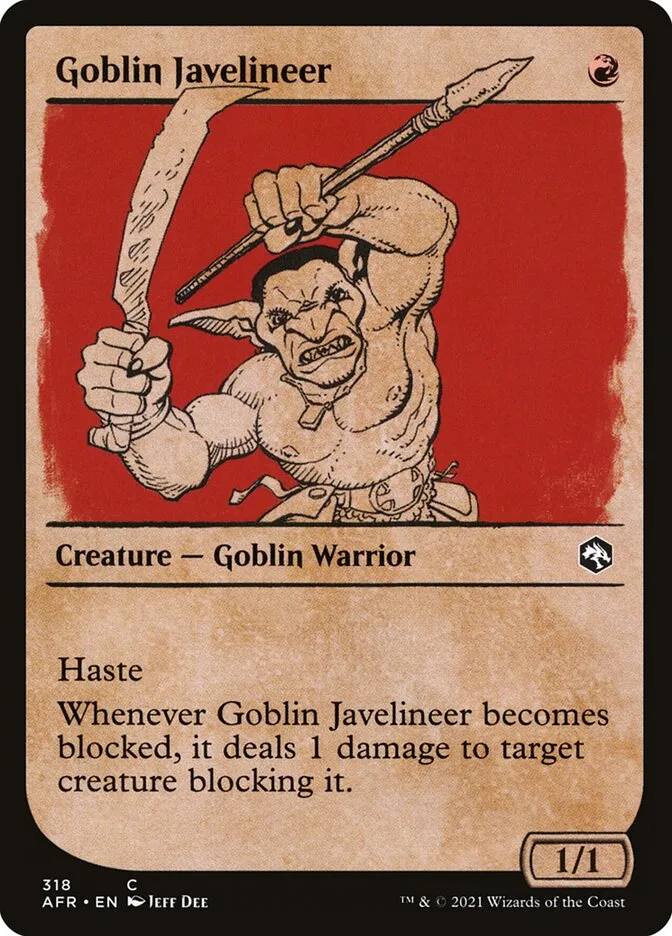 2021 Adventures in the Forgotten Realms Goblin Javelineer #318 common card image