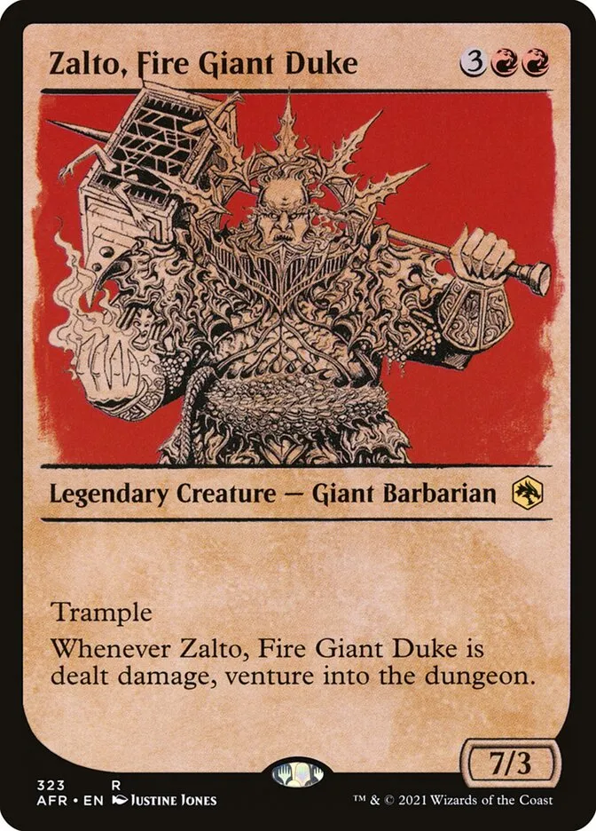 2021 Adventures in the Forgotten Realms Zalto, Fire Giant Duke #323 rare card image