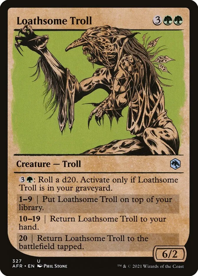 2021 Adventures in the Forgotten Realms Loathsome Troll #327 uncommon card image