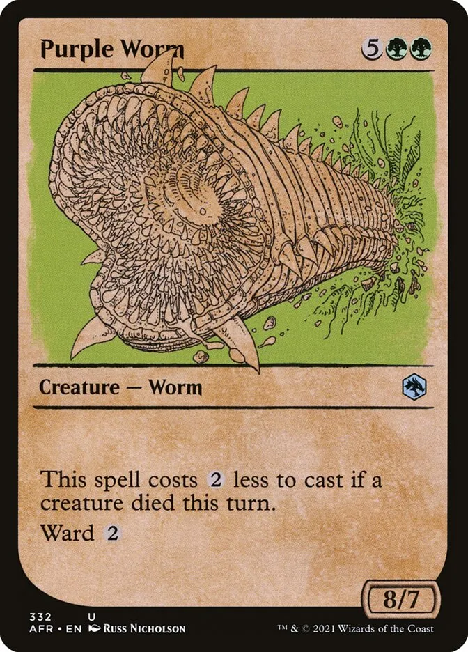 2021 Adventures in the Forgotten Realms Purple Worm #332 uncommon card image