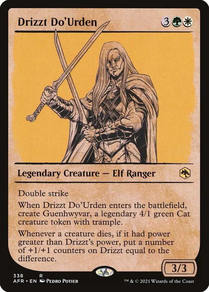 2021 Adventures in the Forgotten Realms Drizzt Do'Urden #338 rare card image
