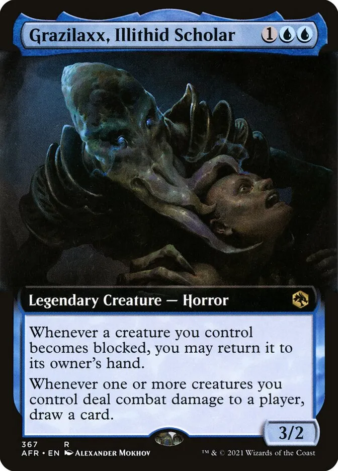 2021 Adventures in the Forgotten Realms Grazilaxx, Illithid Scholar #367 rare card image