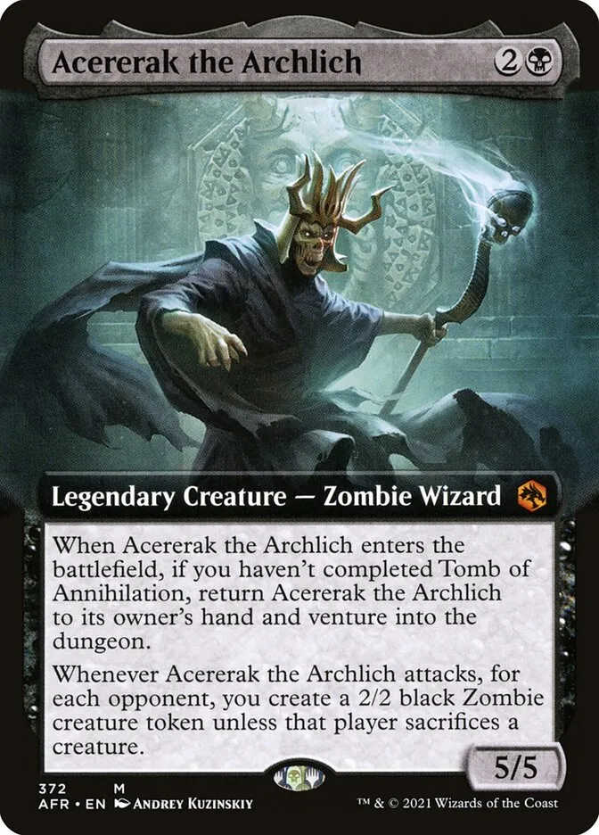 2021 Adventures in the Forgotten Realms Acererak the Archlich #372 mythic card image