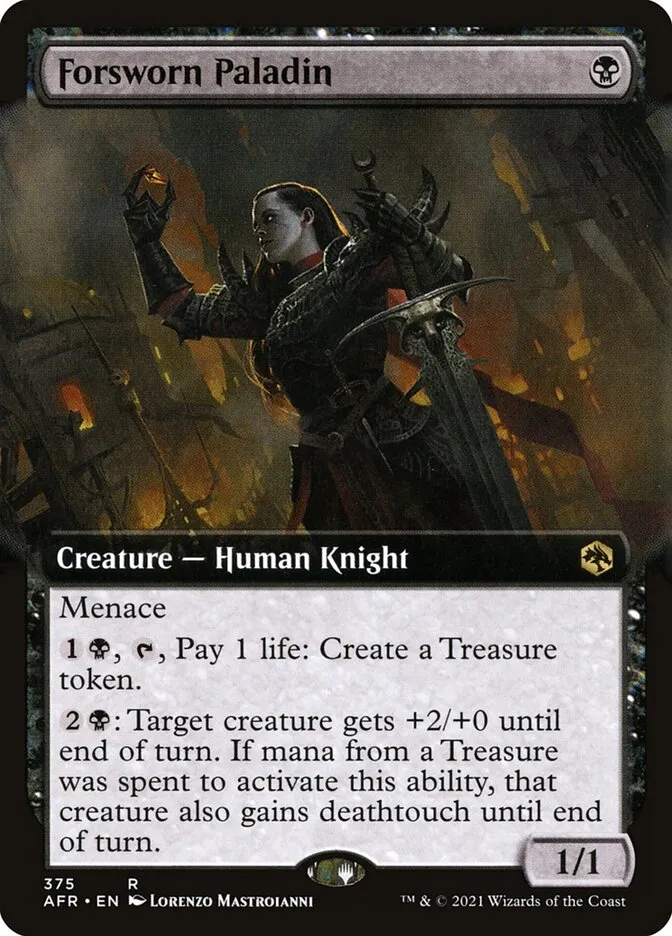 2021 Adventures in the Forgotten Realms Forsworn Paladin #375 rare card image
