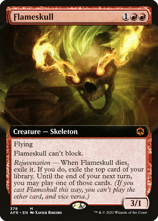 2021 Adventures in the Forgotten Realms Flameskull #378 mythic card image
