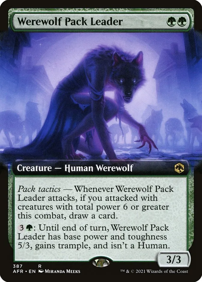 2021 Adventures in the Forgotten Realms Werewolf Pack Leader #387 rare card image