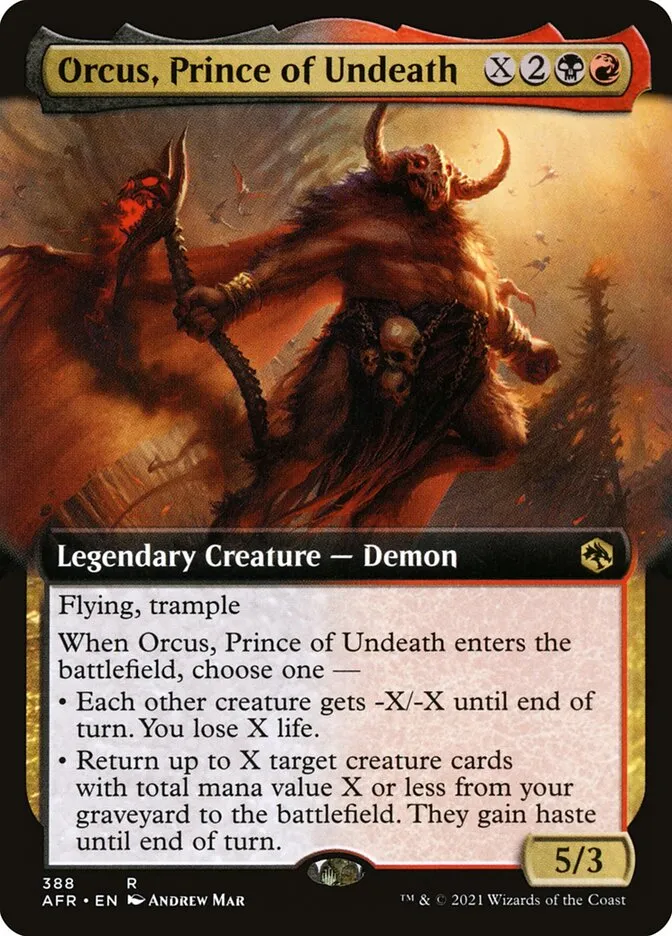 2021 Adventures in the Forgotten Realms Orcus, Prince of Undeath #388 rare card image