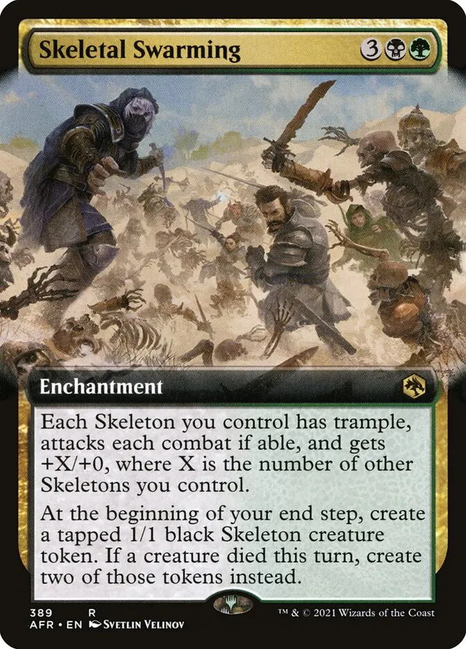 2021 Adventures in the Forgotten Realms Skeletal Swarming #389 rare card image
