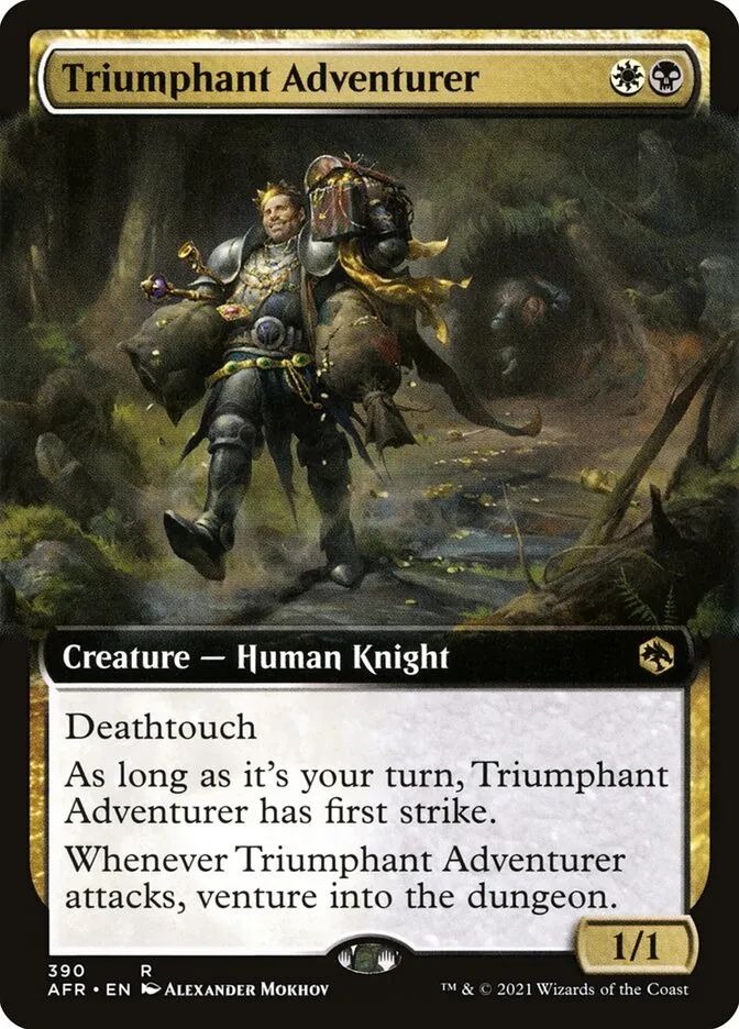 2021 Adventures in the Forgotten Realms Triumphant Adventurer #390 rare card image
