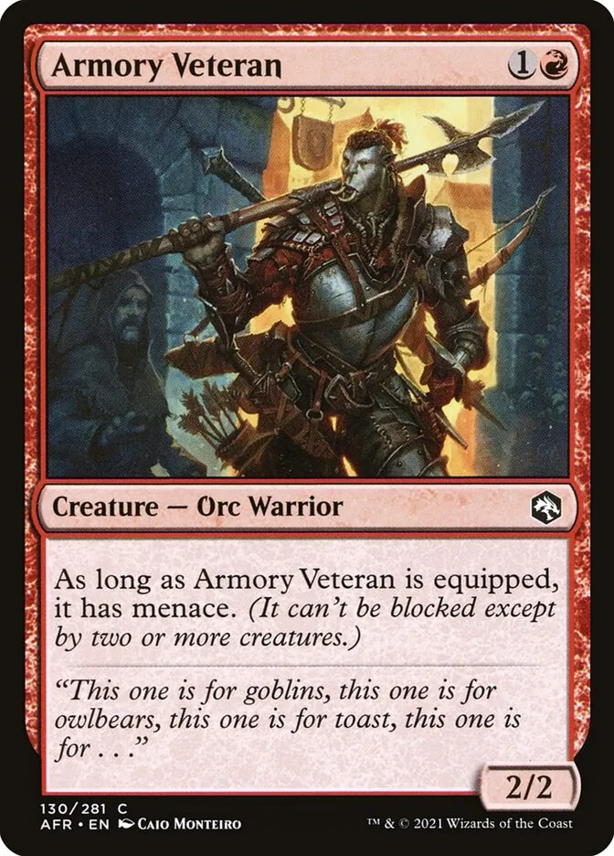 2021 Adventures in the Forgotten Realms Armory Veteran common #130 common card image
