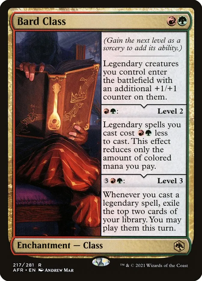 2021 Adventures in the Forgotten Realms Bard Class #217 rare card image