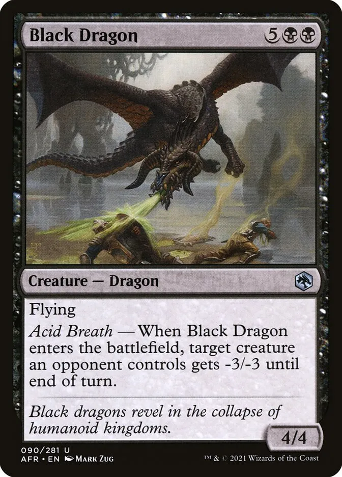 2021 Adventures in the Forgotten Realms Black Dragon uncommon #90 uncommon card image
