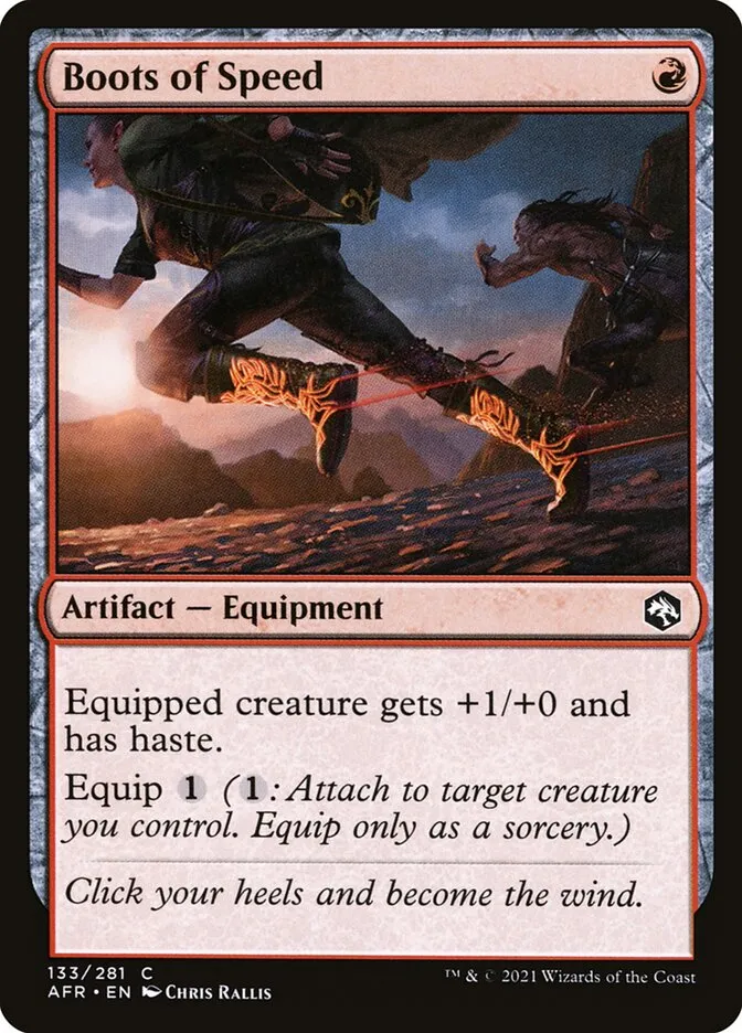 2021 Adventures in the Forgotten Realms Boots of Speed #133 common card image