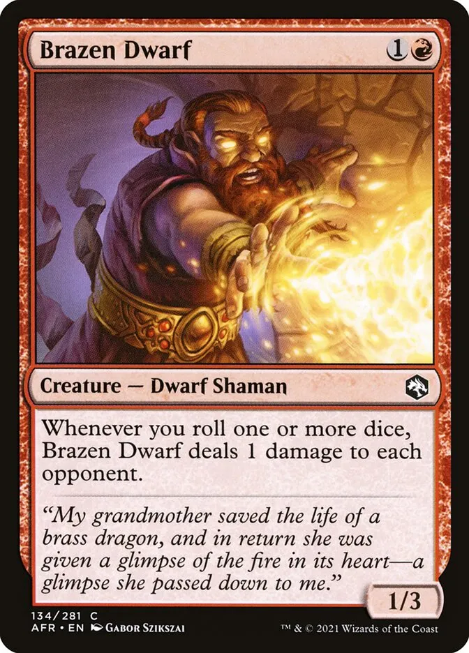 2021 Adventures in the Forgotten Realms Brazen Dwarf #134 common card image