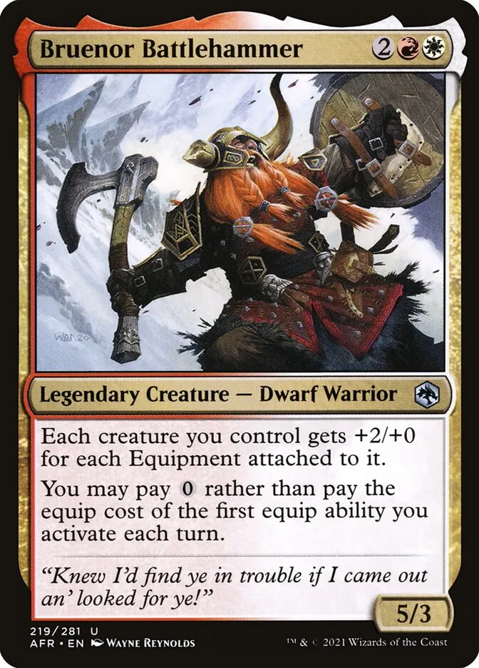 2021 Adventures in the Forgotten Realms Bruenor Battlehammer #219 uncommon card image