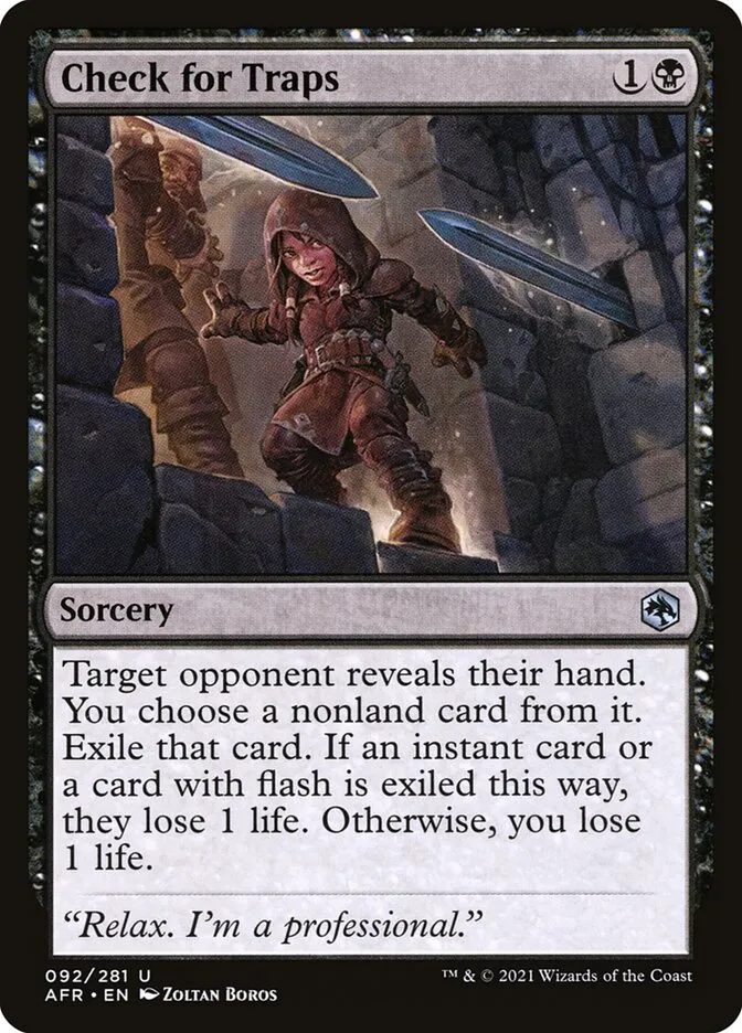 2021 Adventures in the Forgotten Realms Check for Traps uncommon #92 uncommon card image