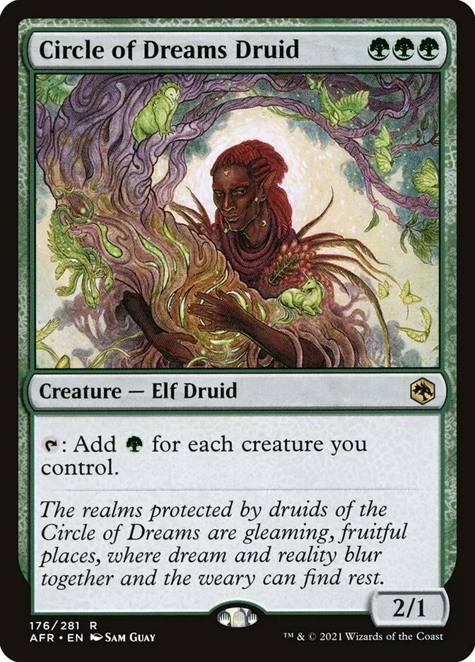 2021 Adventures in the Forgotten Realms Circle of Dreams Druid rare #176 rare card image