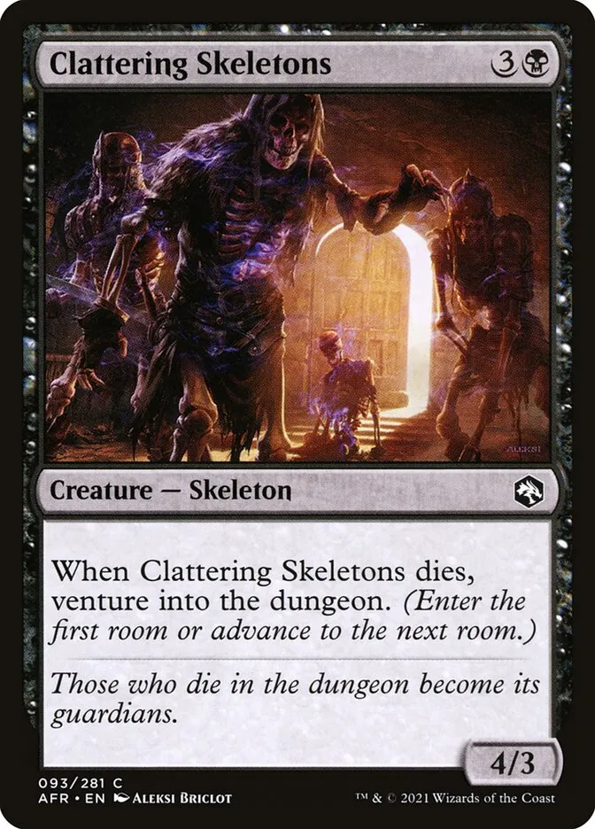 2021 Adventures in the Forgotten Realms Clattering Skeletons common #93 common card image