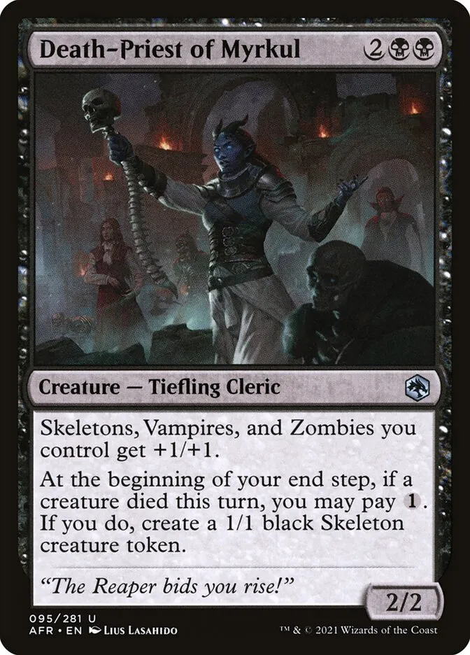 2021 Adventures in the Forgotten Realms Death-Priest of Myrkul uncommon #95 uncommon card image