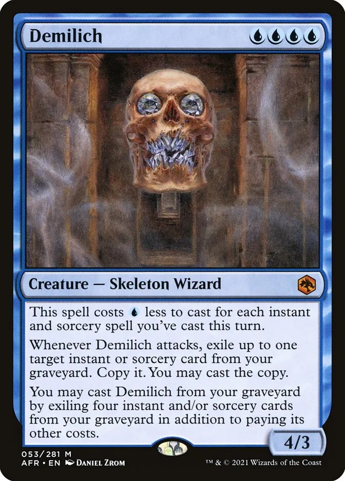 2021 Adventures in the Forgotten Realms Demilich mythic #53 mythic card image