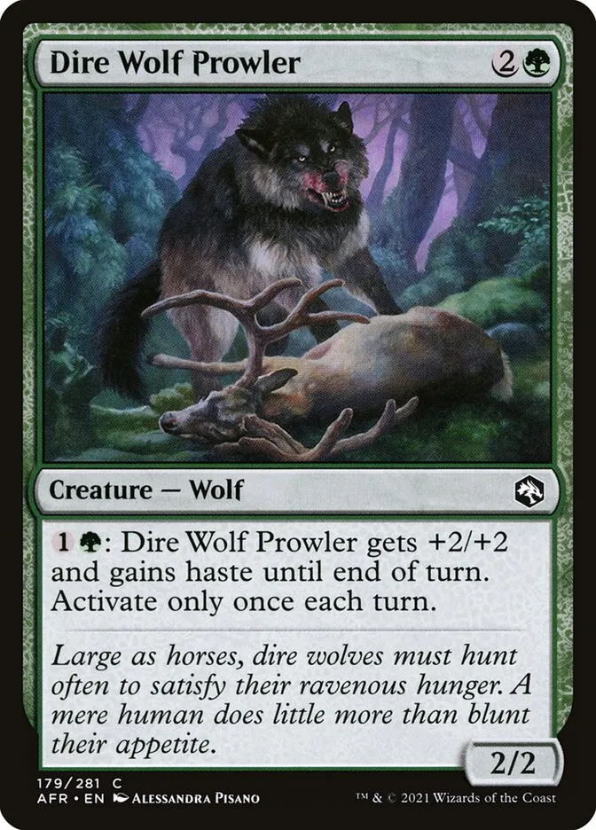 2021 Adventures in the Forgotten Realms Dire Wolf Prowler #179 common card image