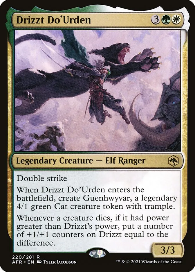 2021 Adventures in the Forgotten Realms Drizzt Do'Urden #220 rare card image