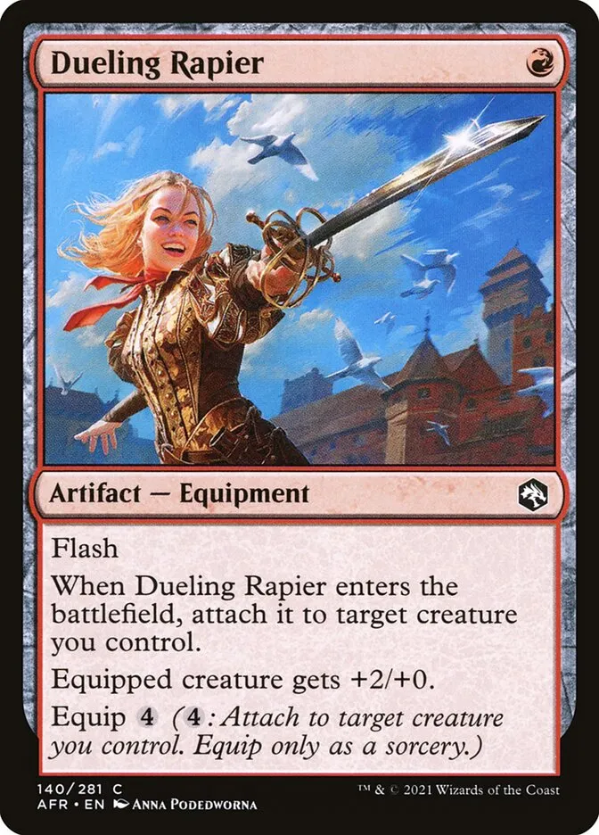 2021 Adventures in the Forgotten Realms Dueling Rapier #140 common card image