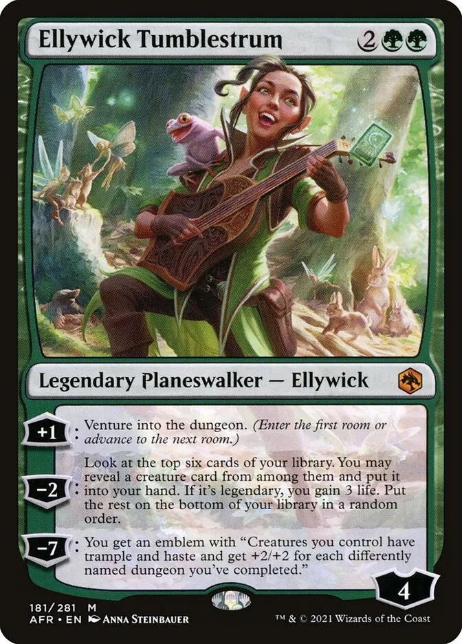 2021 Adventures in the Forgotten Realms Ellywick Tumblestrum mythic #181 mythic card image