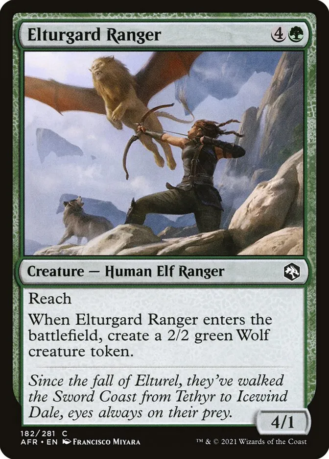 2021 Adventures in the Forgotten Realms Elturgard Ranger #182 common card image