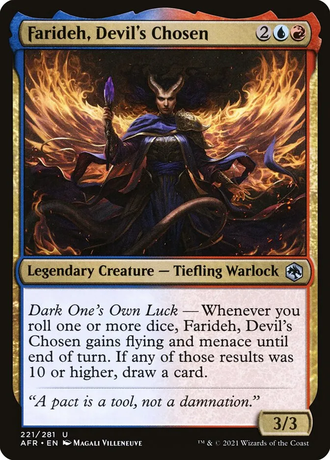 2021 Adventures in the Forgotten Realms Farideh, Devil's Chosen #221 uncommon card image