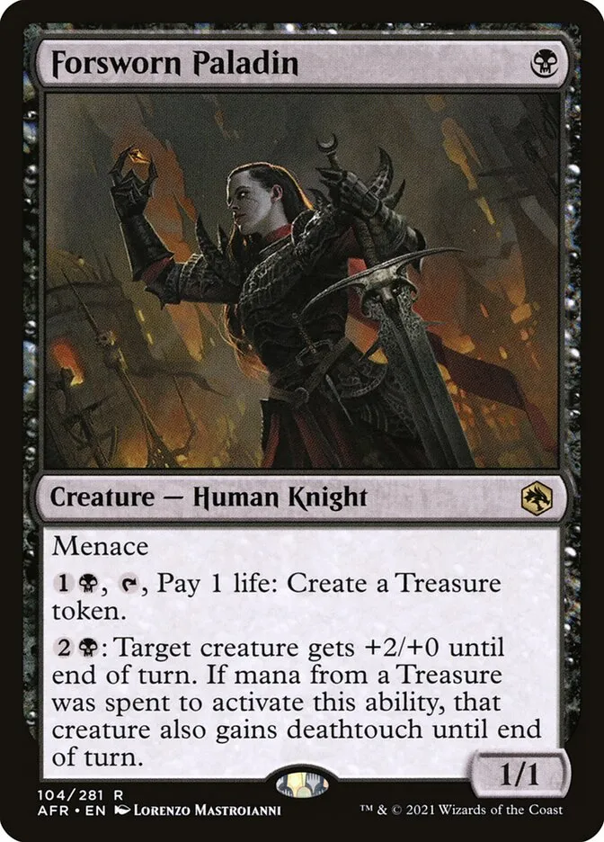 2021 Adventures in the Forgotten Realms Forsworn Paladin #104 rare card image