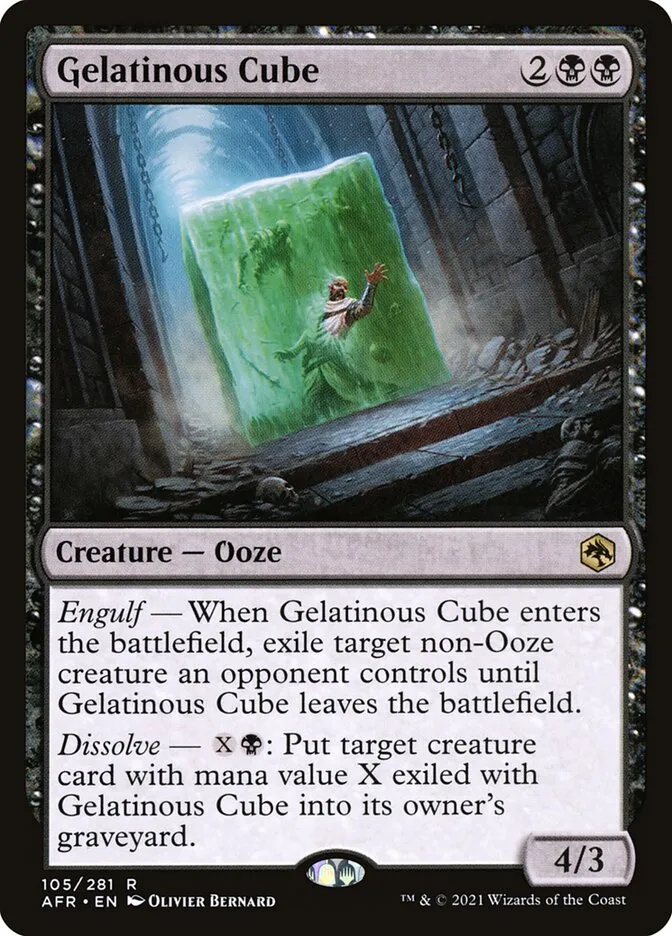 2021 Adventures in the Forgotten Realms Gelatinous Cube #105 rare card image