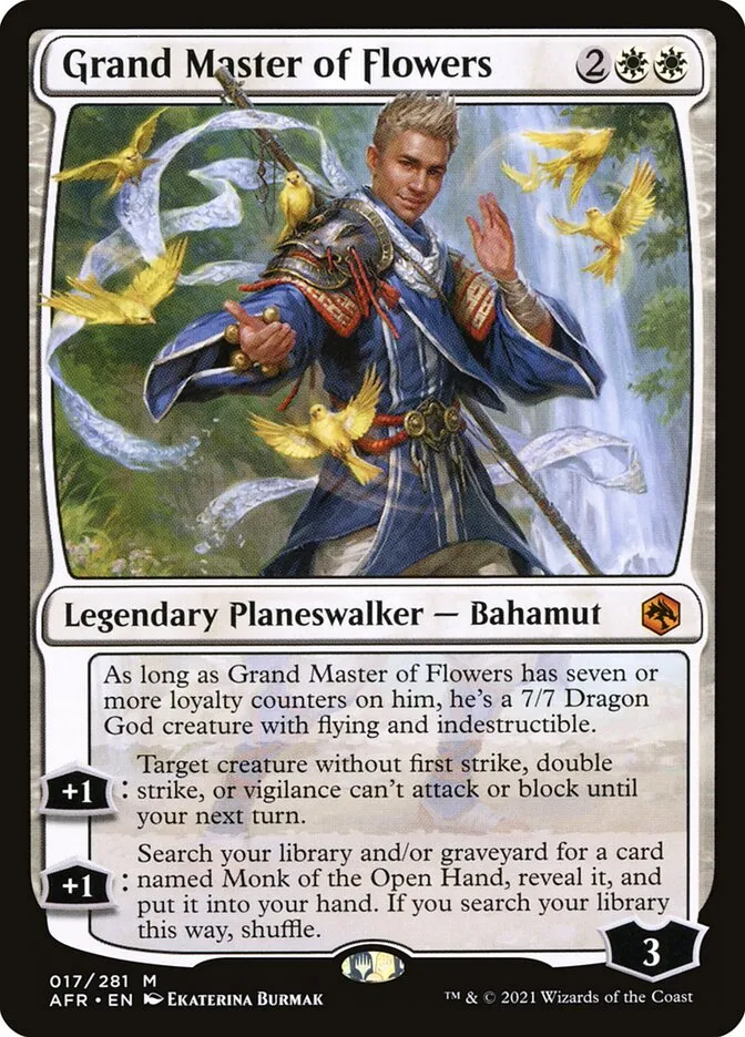2021 Adventures in the Forgotten Realms Grand Master of Flowers mythic #17 mythic card image